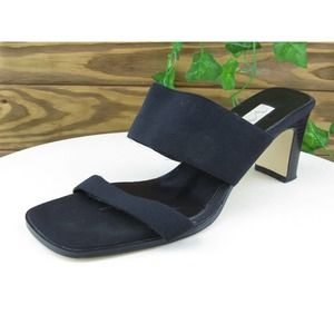 Nina Size 7 M Women Sandal Slide Black Fabric